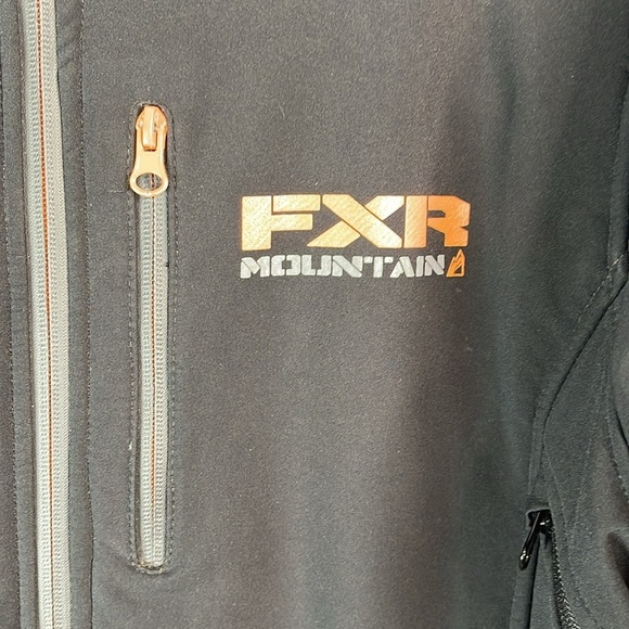 FXR Mountain Mens Black Soft Shell Jacket Fleece Lined Graphics Logo Neon XL - Picture 7 of 16